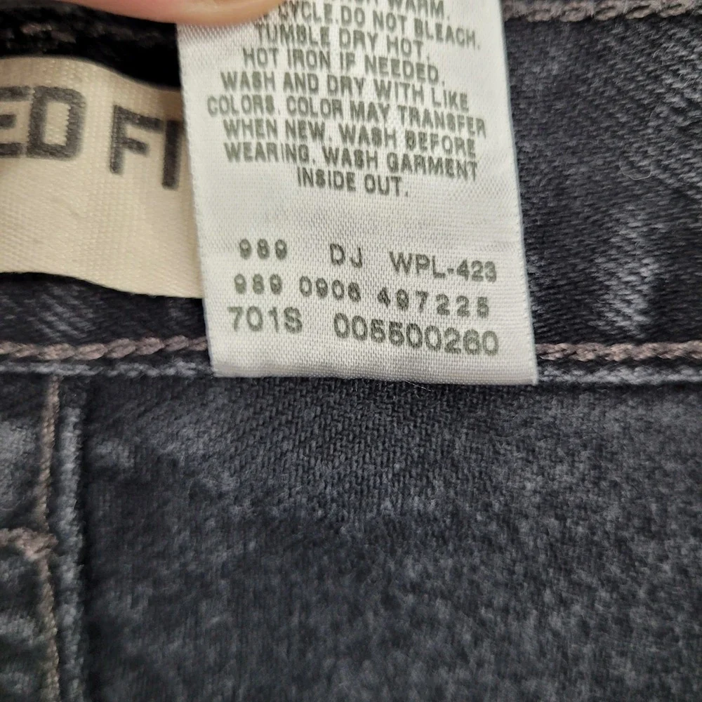Levi's 550 Relaxed Fit Jeans Mens 38x30 Black Denim Tapered Leg‎ Classic Cotton